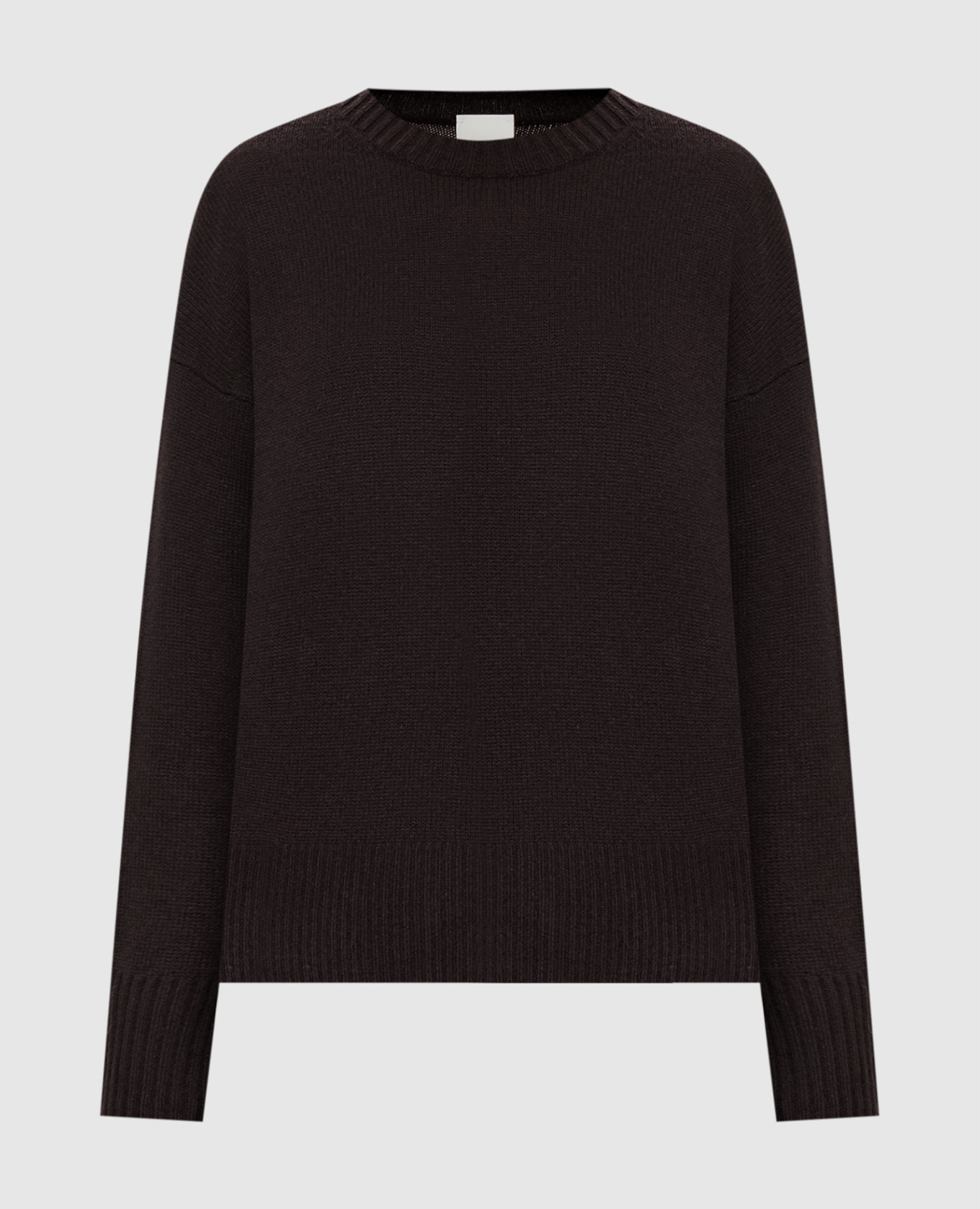 Brown cashmere sweater with slits