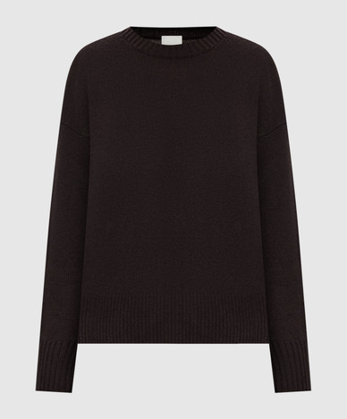 Brown cashmere sweater with slits