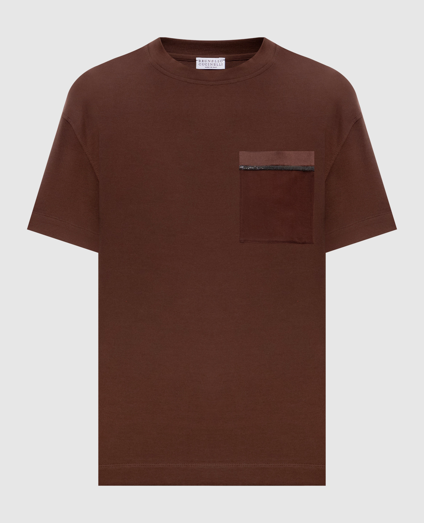 Brown T-shirt with monil chain