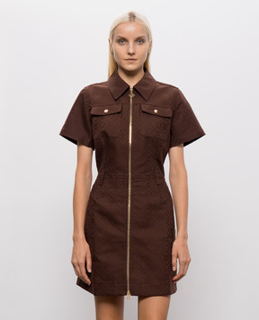 Casablanca Brown dress with zipper WPF26DR22201
