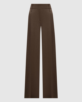 Ermanno Scervino Brown flared pants with patterned wool D496P301YAX