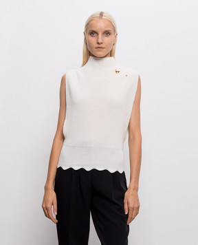 Twinset Ivory vest with brooch 262TP3050