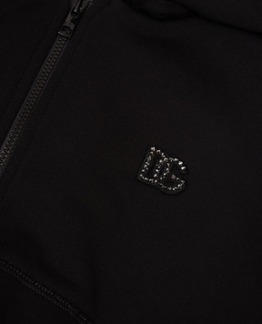Dolce&Gabbana Children's black sports jacket with monogram embroidery L5JWCPG7PSA812+