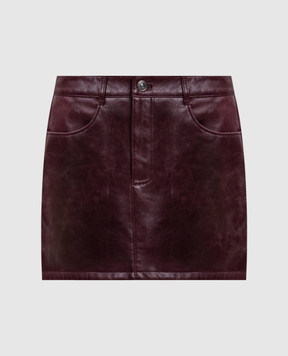 Ermanno Scervino Burgundy leather mini skirt D490O301JGV