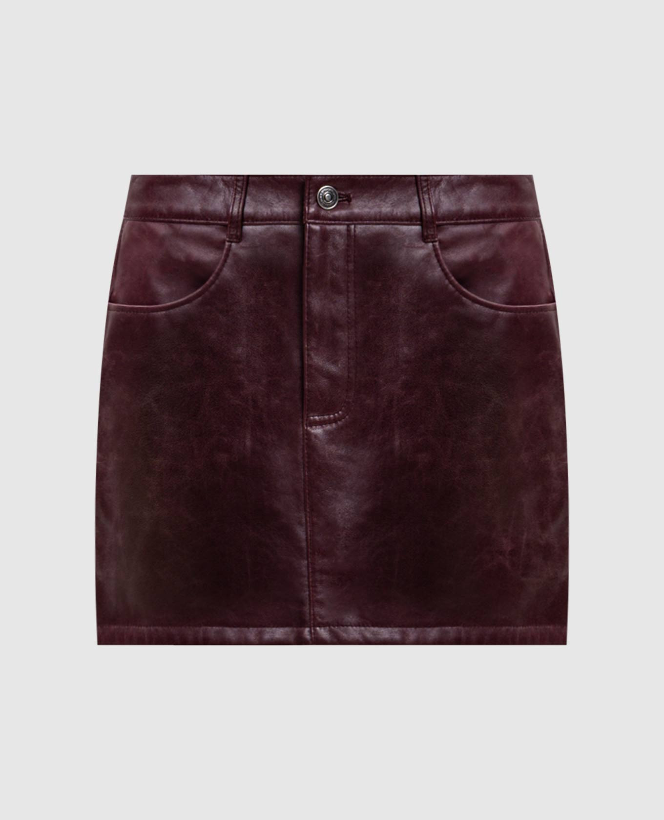Burgundy leather mini skirt Ermanno Scervino