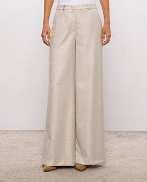 Peserico Beige wool and silk pants E0447604445