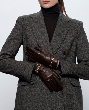 Sermoneta Gloves Brown leather gloves A109MODGRIMALDA