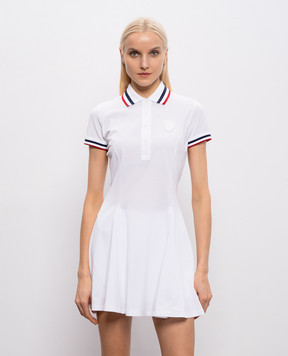 Brunello Cucinelli White polo dress with logo patch ML944A5469