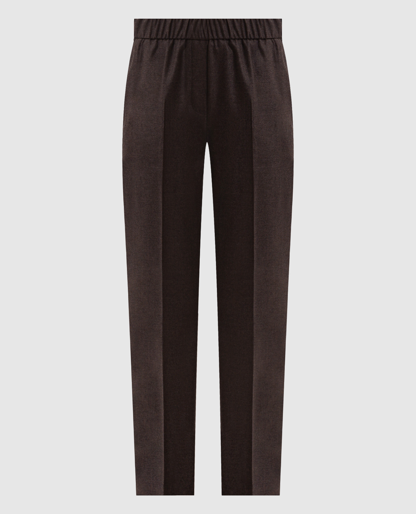 Brown wool and cashmere pants