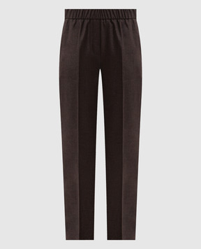 Peserico Brown wool and cashmere pants A04572Z03358