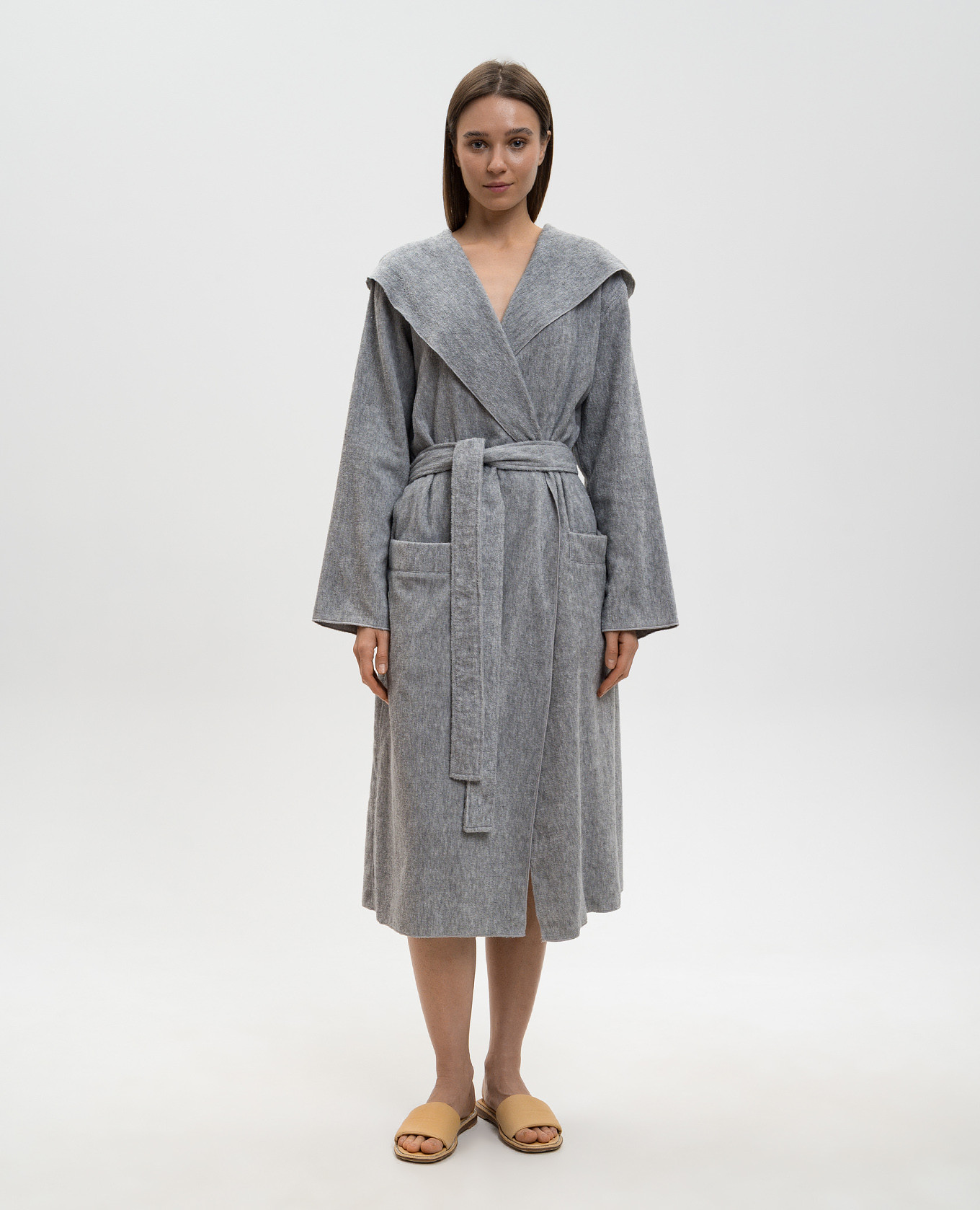 

Gray terry bathrobe ASH LIGHT Hamam, Grey