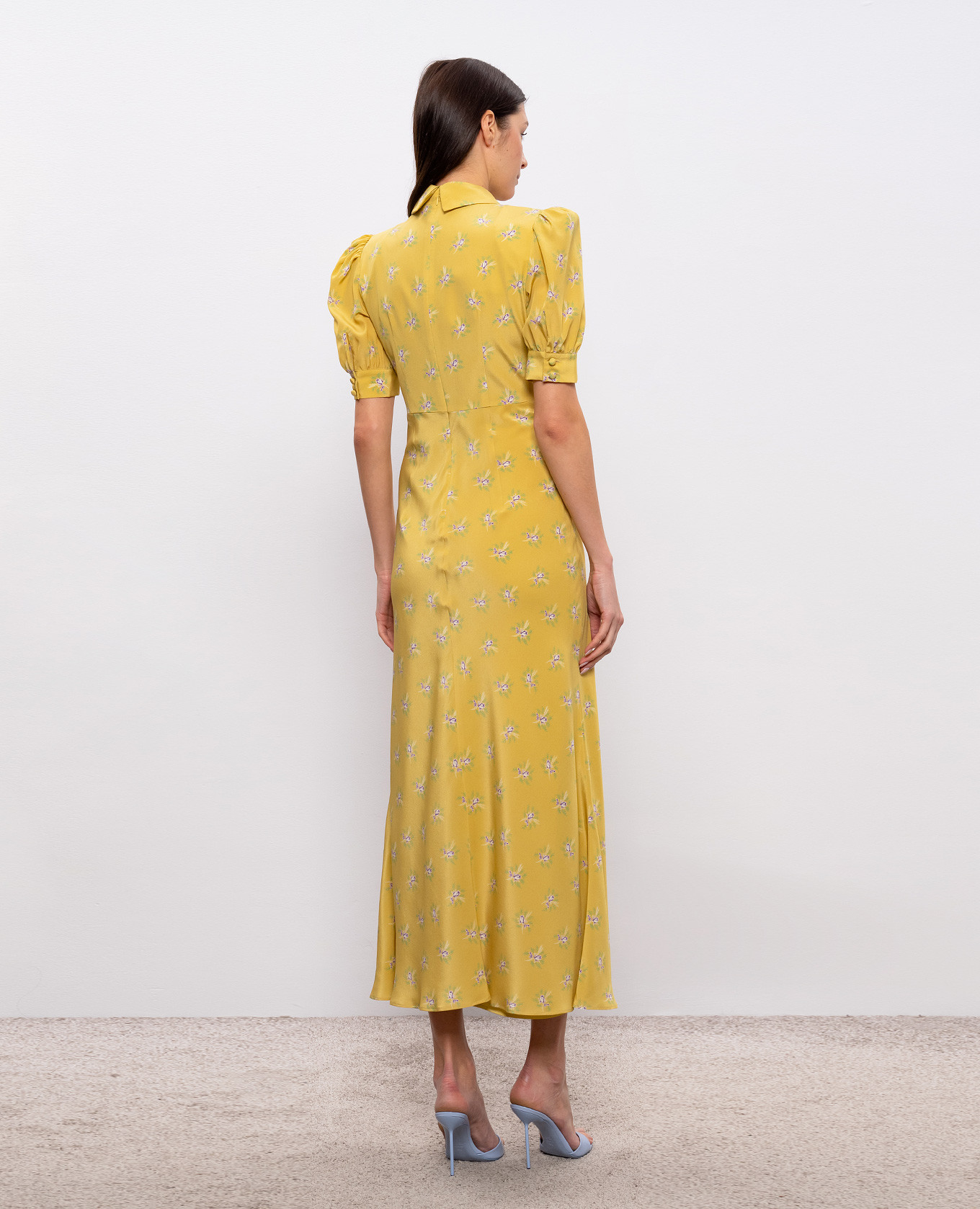 

Yellow printed silk dress Alessandra Rich