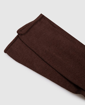 Brunello Cucinelli Dark brown cashmere socks M64945019P