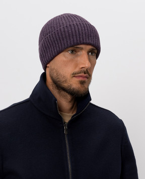 Brunello Cucinelli Purple cashmere hat M2293900