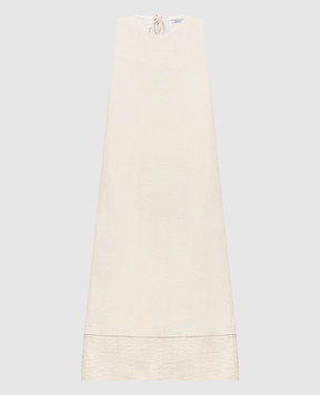 Peserico Beige dress with linen S0246705435