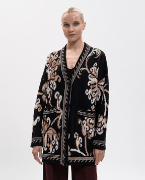 Etro Black patterned wool cardigan WRKE0159AQ12U