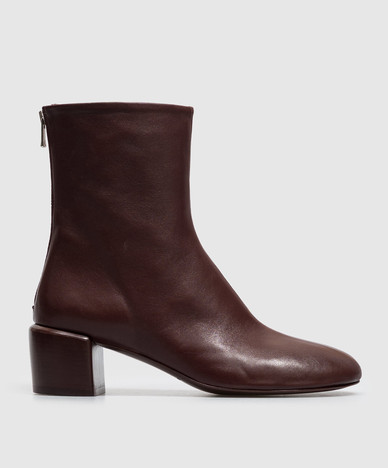 Flore burgundy leather ankle boots