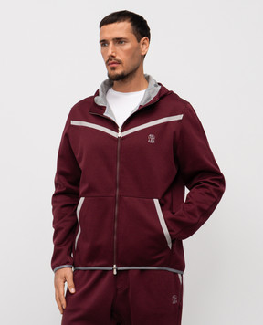 Brunello Cucinelli Burgundy sports jacket with emblem MM8433376G