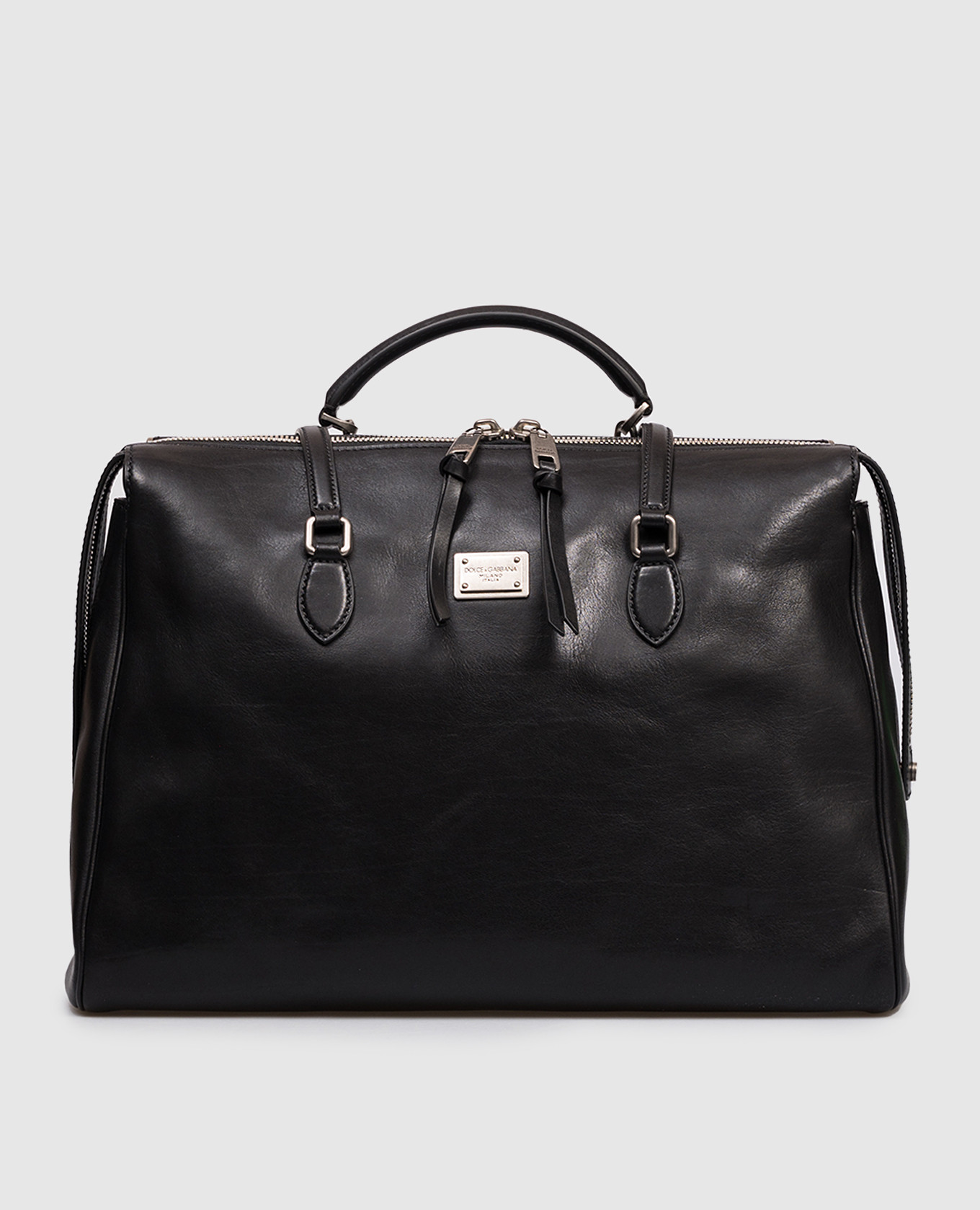 

Vittoria black leather bag with logo Dolce&Gabbana