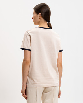 Moncler Beige T-shirt with logo patch L10938C0001989AUO