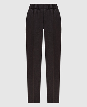 Peserico Brown wool pants with lurex A04072Z03359