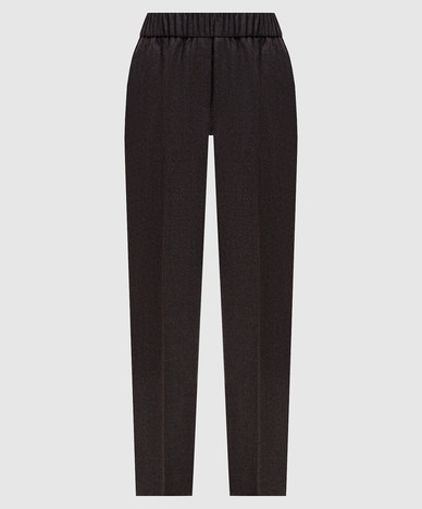 Pantaloni di lana marrone con lurex