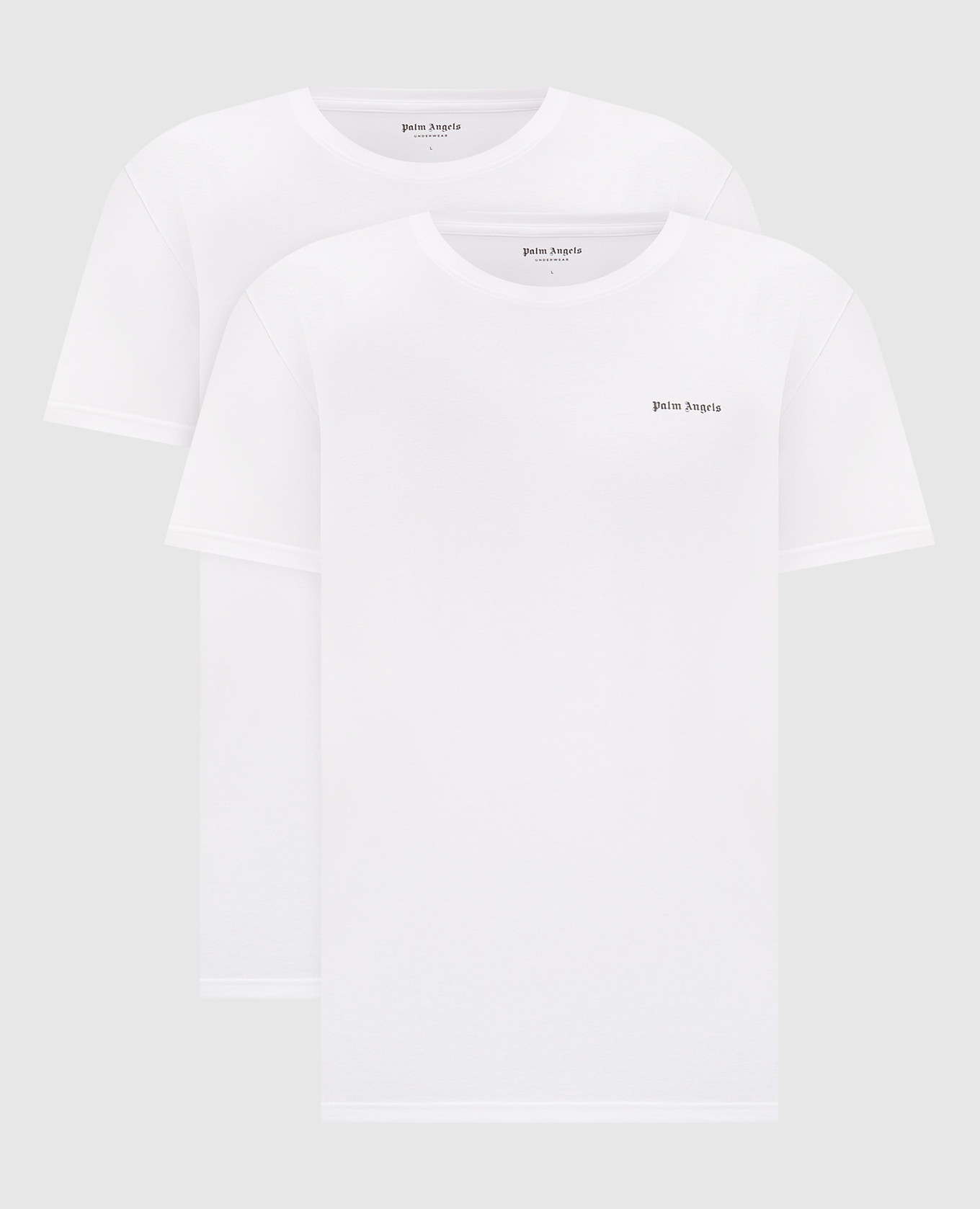 Set of white T-shirts with contrasting logo