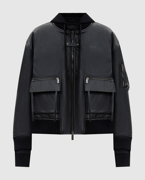 Off-White Black leather jacket 44XJA13SS26L001