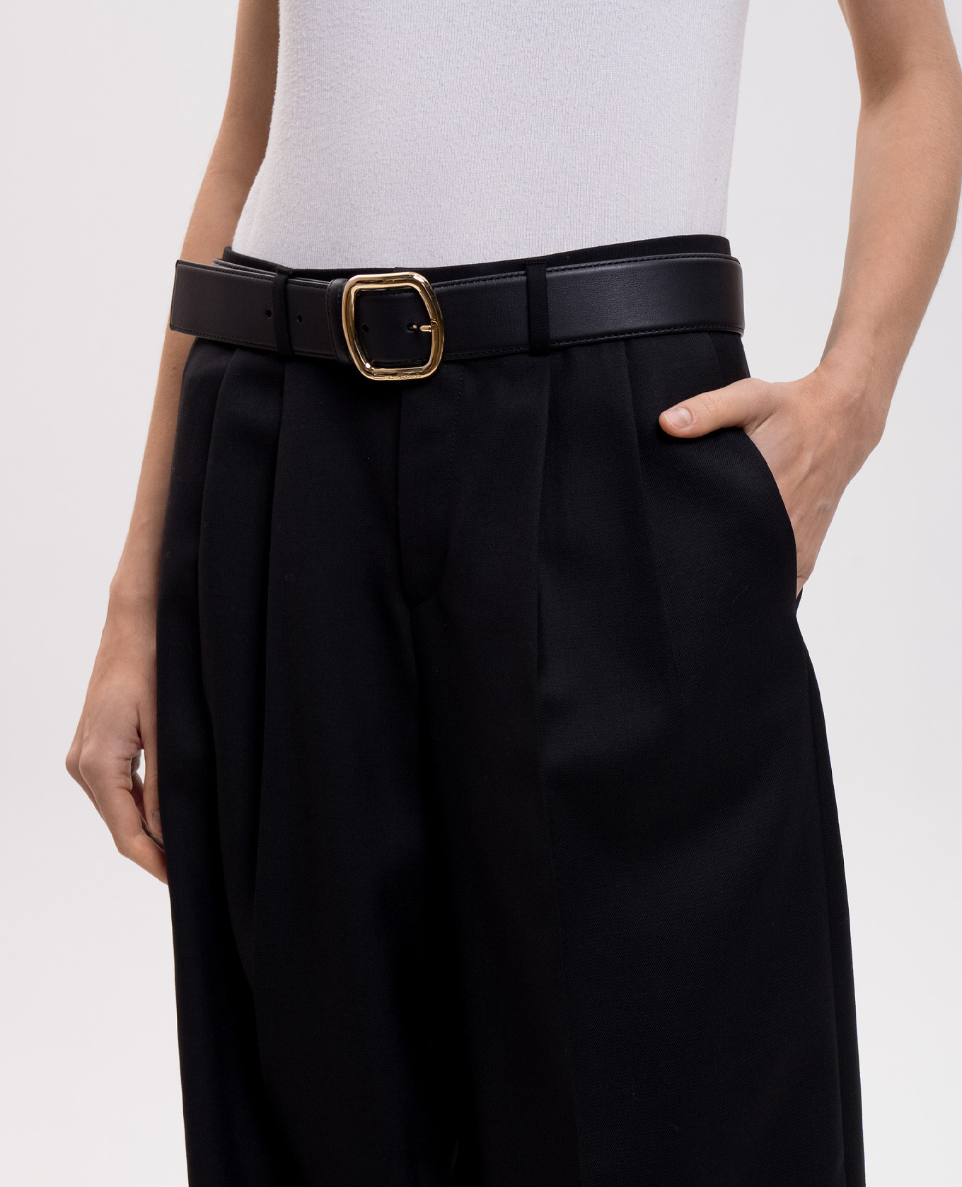 Black leather belt with logo Santoni 2