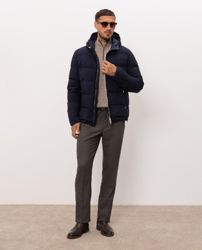 Stefano Ricci Blue down jacket with logo patch MDJ6300270519V