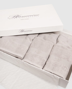 Blumarine Home Set of gray terry towels Risveglio with crystals 5 pcs W0000250021