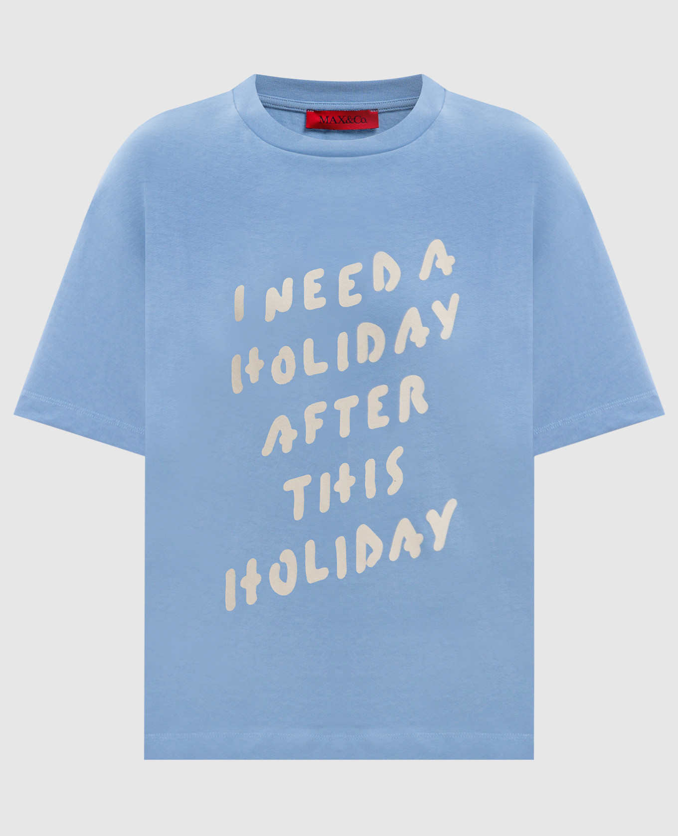 

Blue T-shirt with inscription Max & Co, Light blue