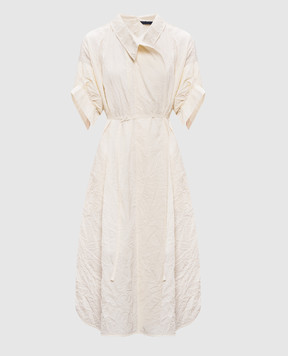 Juun.j Ivory shirt dress with a harvester effect JW6371W020