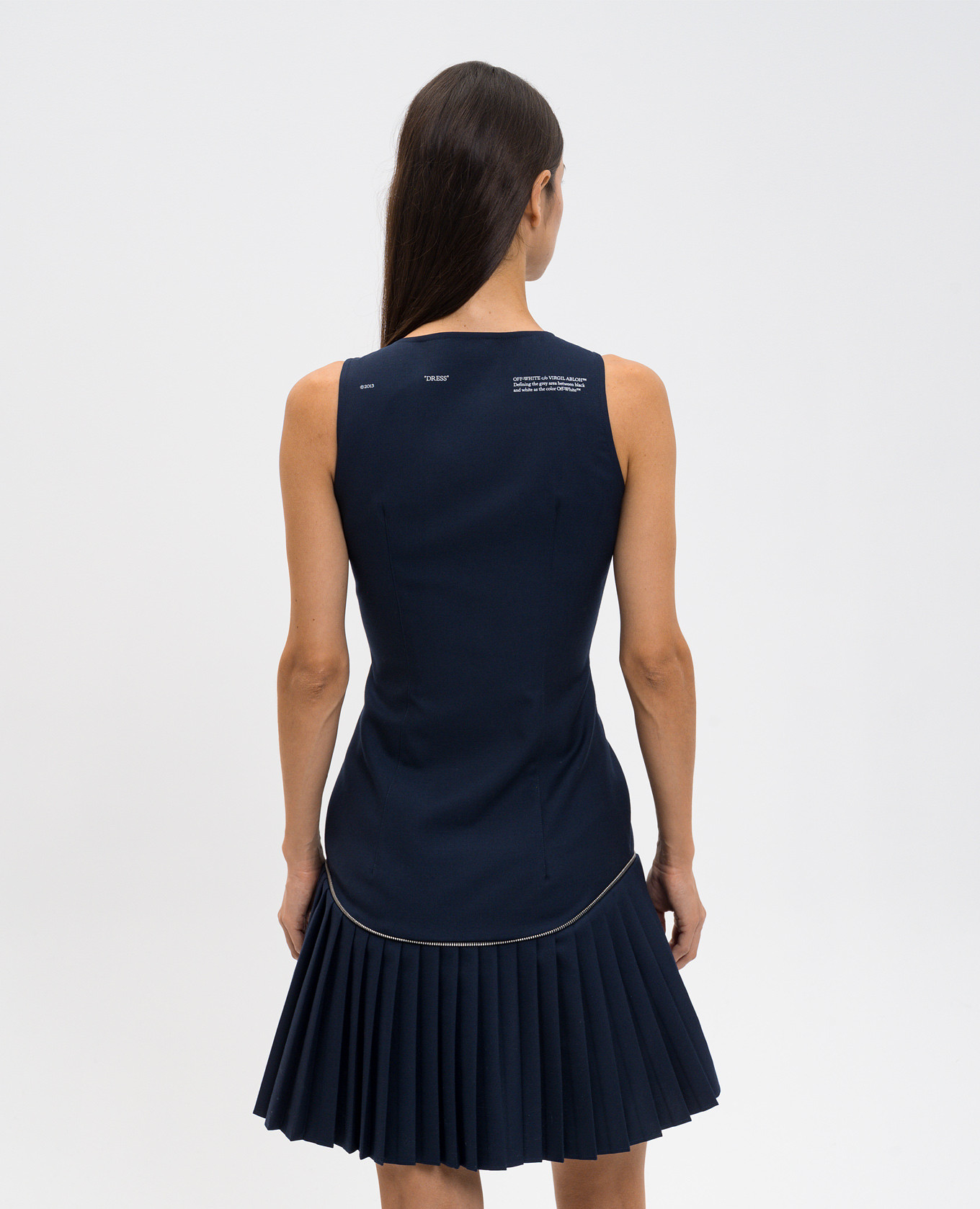 Blue wool dress with logo Off-White 4