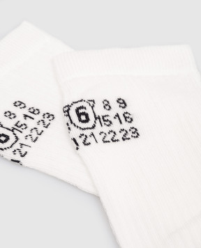 Maison Margiela MM6 White socks with emblem pattern S52TL0038M13244