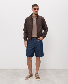 Doriani Cashmere Brown silk polo shirt 18243299299
