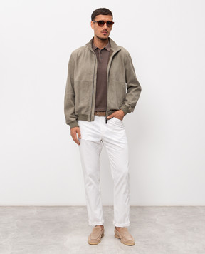 Cashmere&Whiskey Brown cotton polo shirt M54268052
