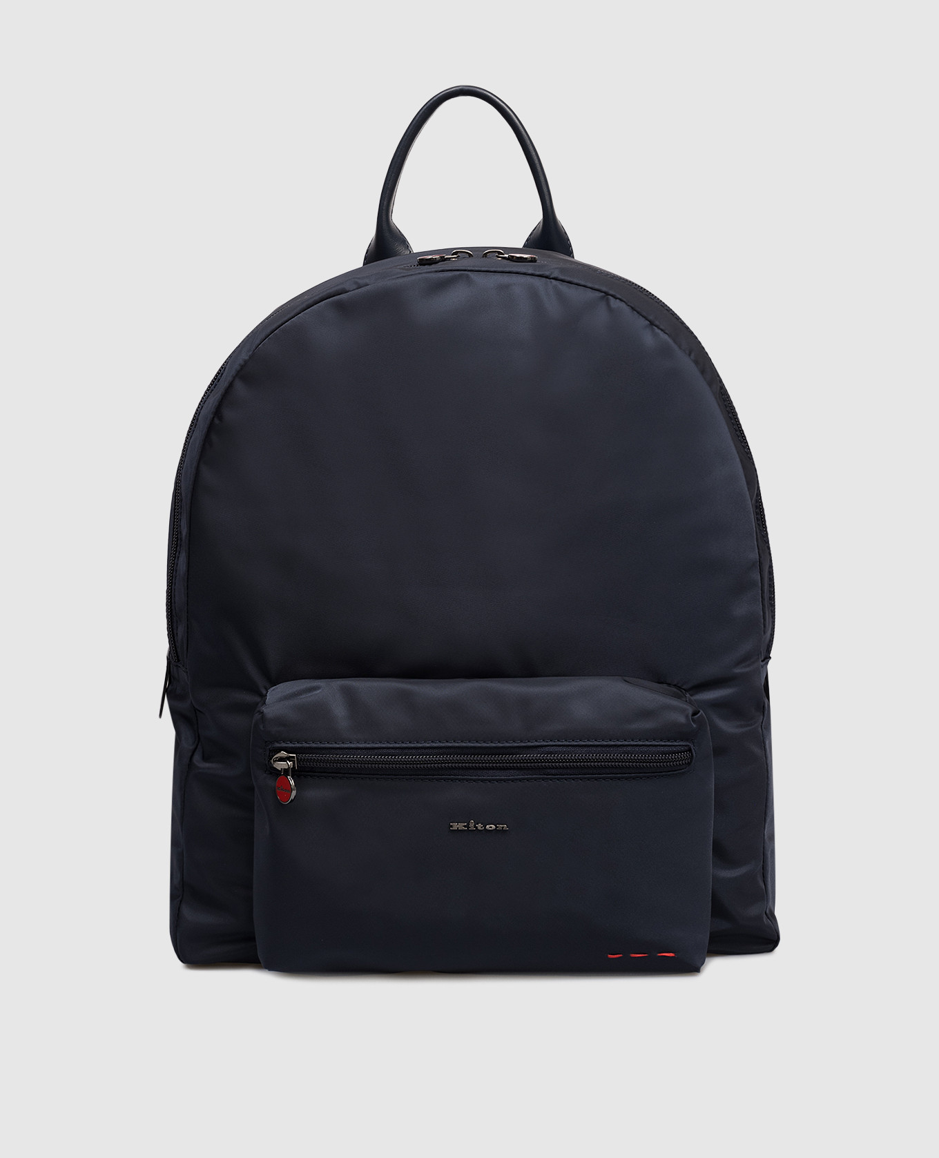 

Blue backpack with textured logo Kiton