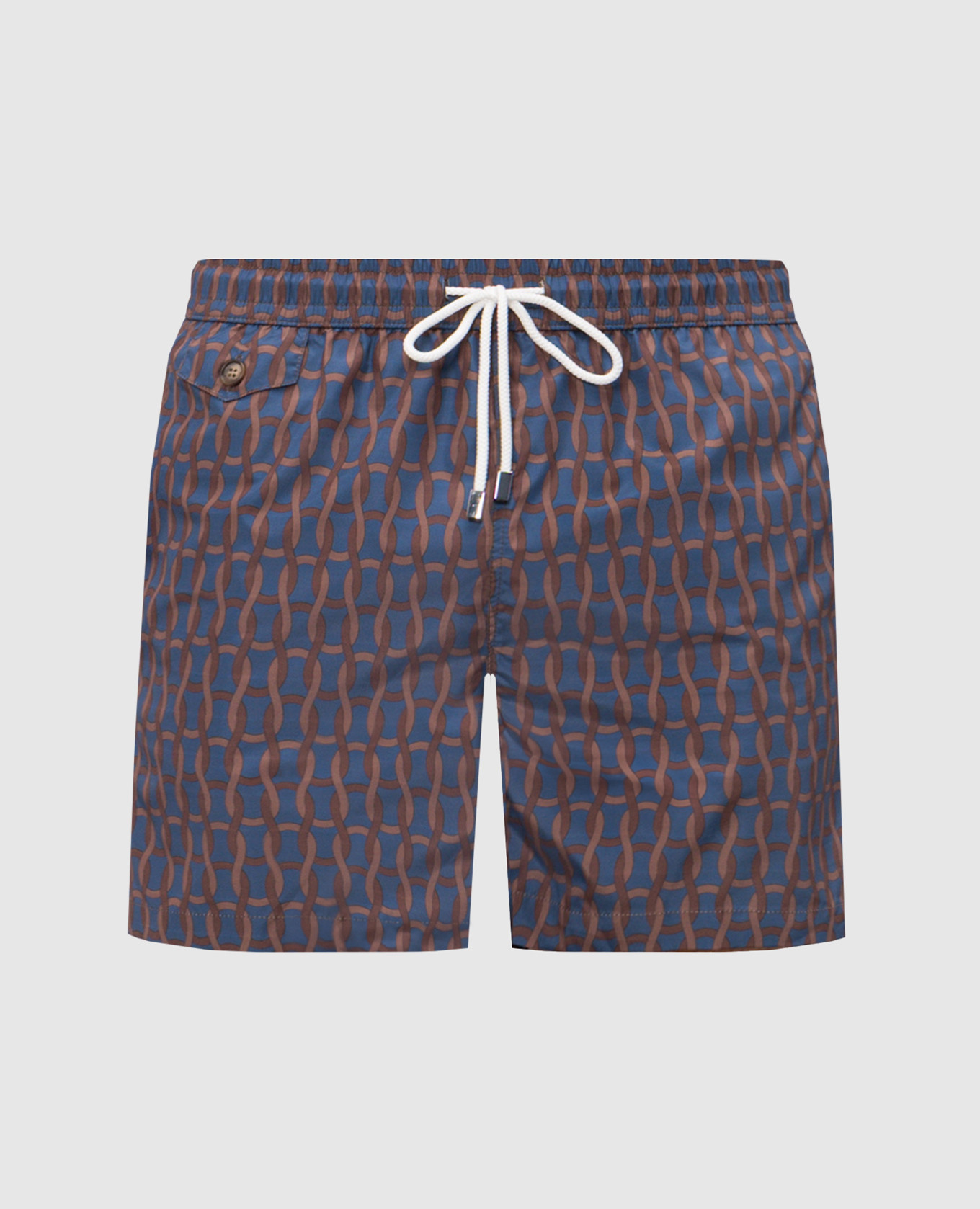 Blue printed swim shorts