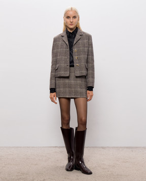 Ermanno Scervino Checked wool mini skirt D492O354ZLD