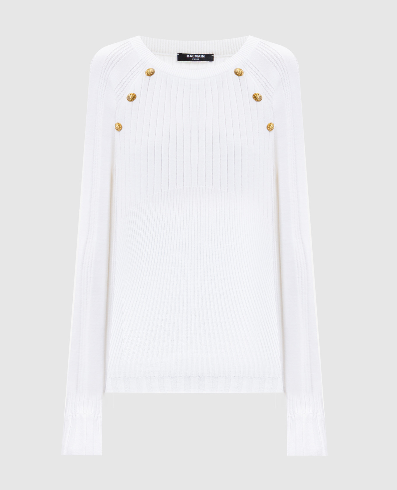 

White jumper with branded rivets Balmain