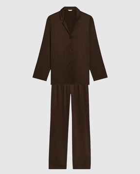 Dore & Rose Brown silk pajamas PREMIUMSILKPJTOPBOTTOM