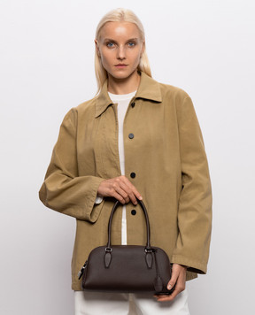 The Row Brown leather tote bag India W2120L129
