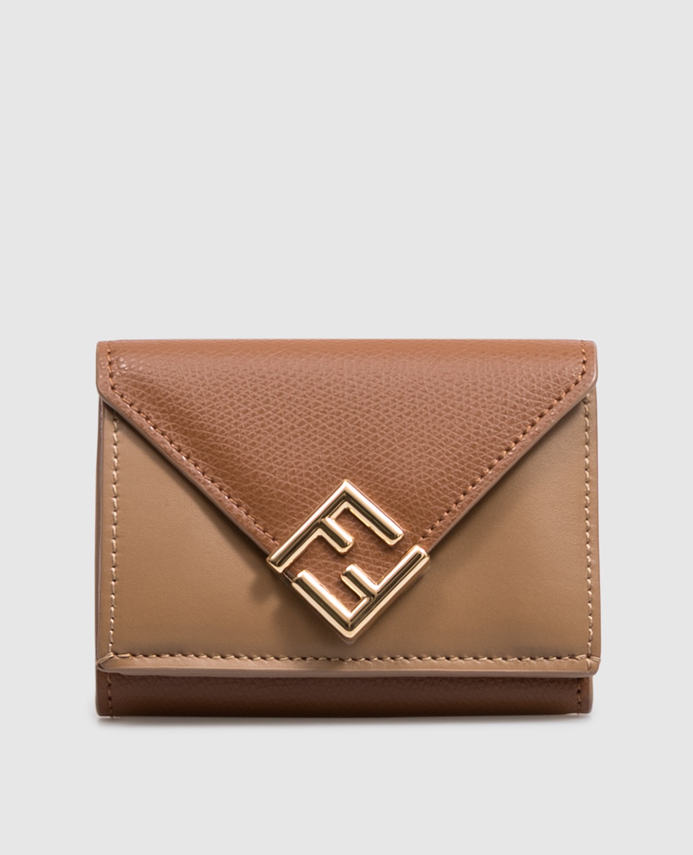 Brown FF Diamonds leather wallet