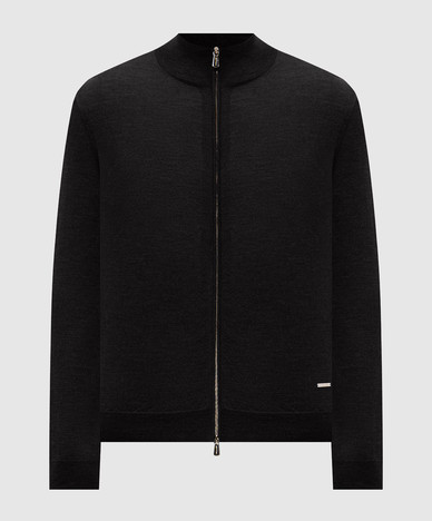 Black wool cardigan