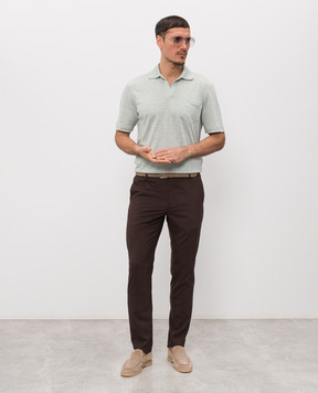 Sease Green polo with linen TP030TJ221