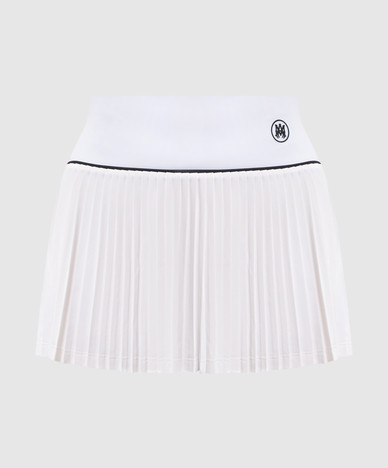 White pleated short skirt