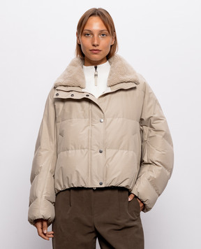 Brunello Cucinelli Beige down jacket with collar MH5257474