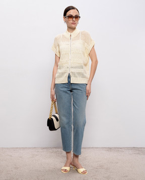 Peserico Yellow vest with sequins S99123F0509110