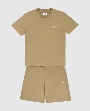 C.P. Company Children's khaki suit with logo print CMG005LAA1748